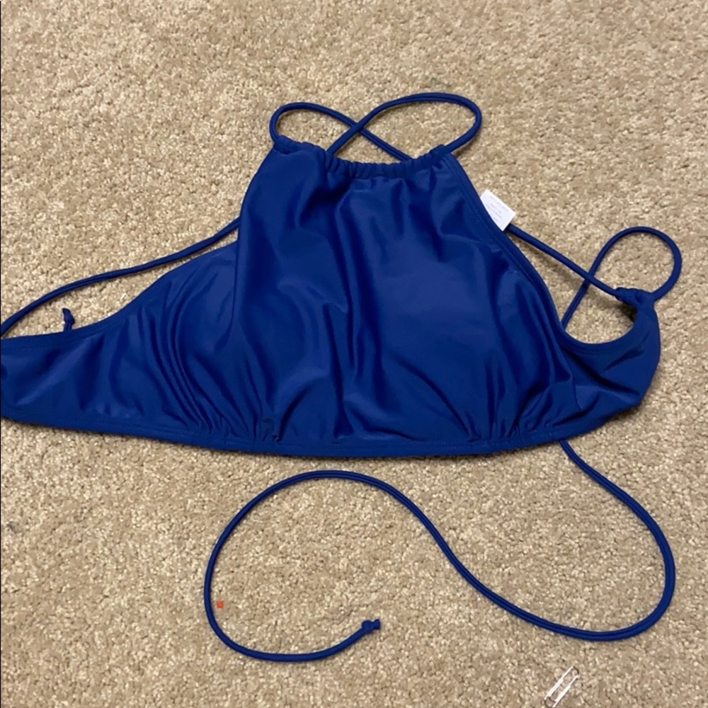 All For Color Navy Halter Bikini Top